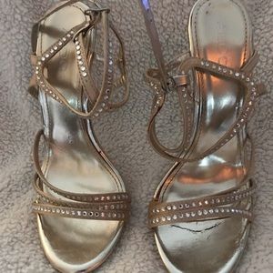 Aldo, Gold/Sparely Stiletto heels, I bought these pretty shoes for a wedding.